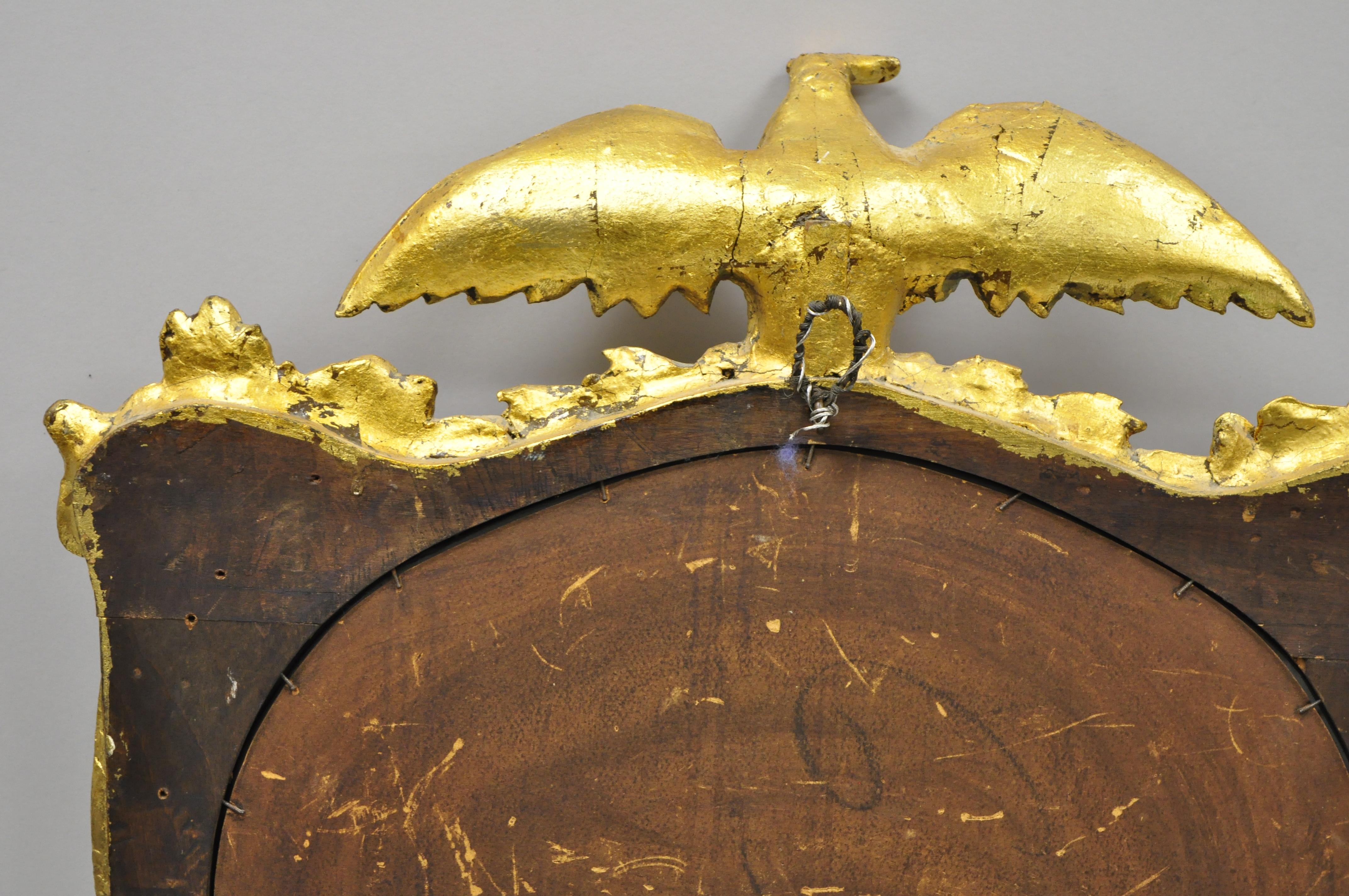19th Century Gold Gilt Gesso Federal Style Eagle Wall Mirror with Cornucopia 6