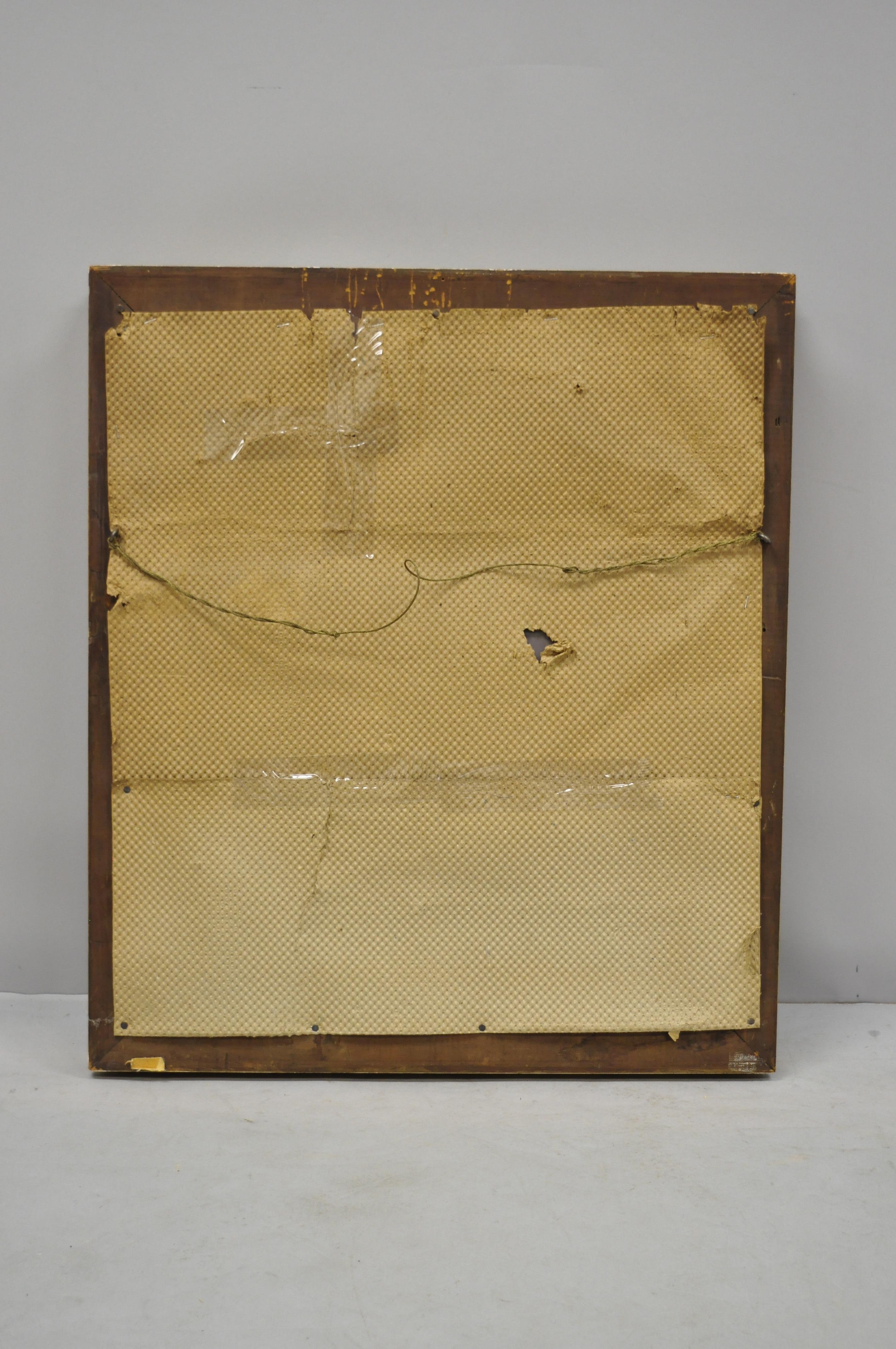 Miroir mural à encadrement en bois doré et gesso du 19e siècle avec motif de feuillage 