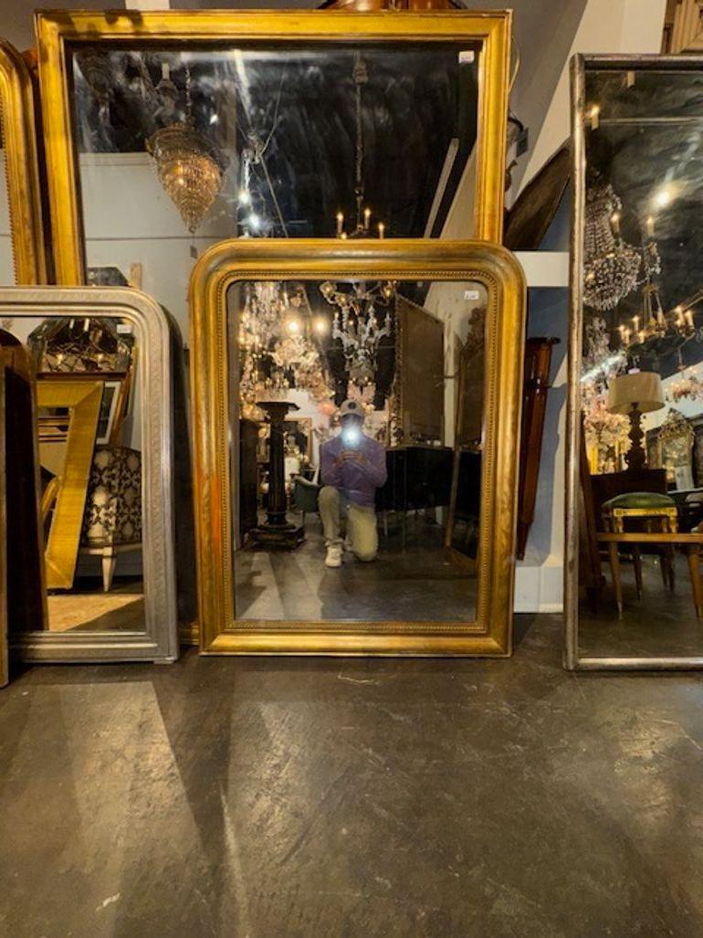 Miroir Louis Philippe du 19ème siècle doré avec motif floral Bon état - En vente à Dallas, TX