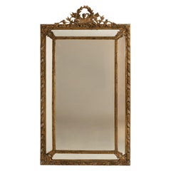 19th Century Gold Gilt Napoleon III Wall Mirror, French Antique