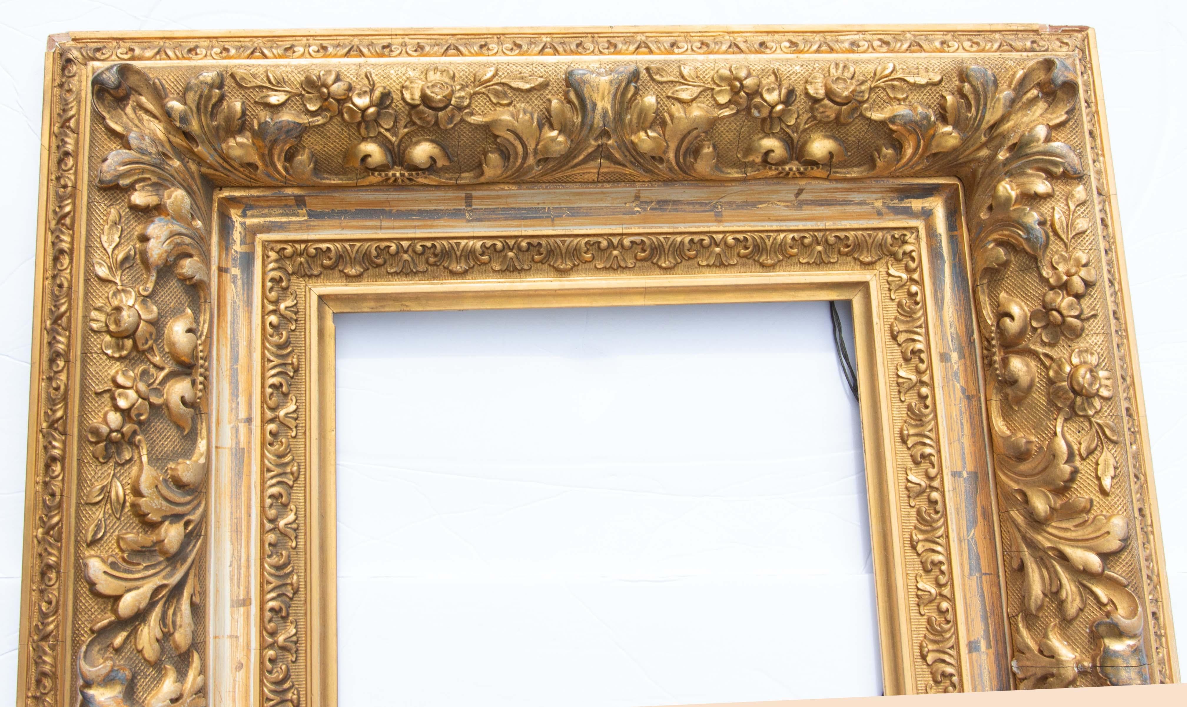 19th century gold leaf picture frame. Excellent quality. Good for a 10