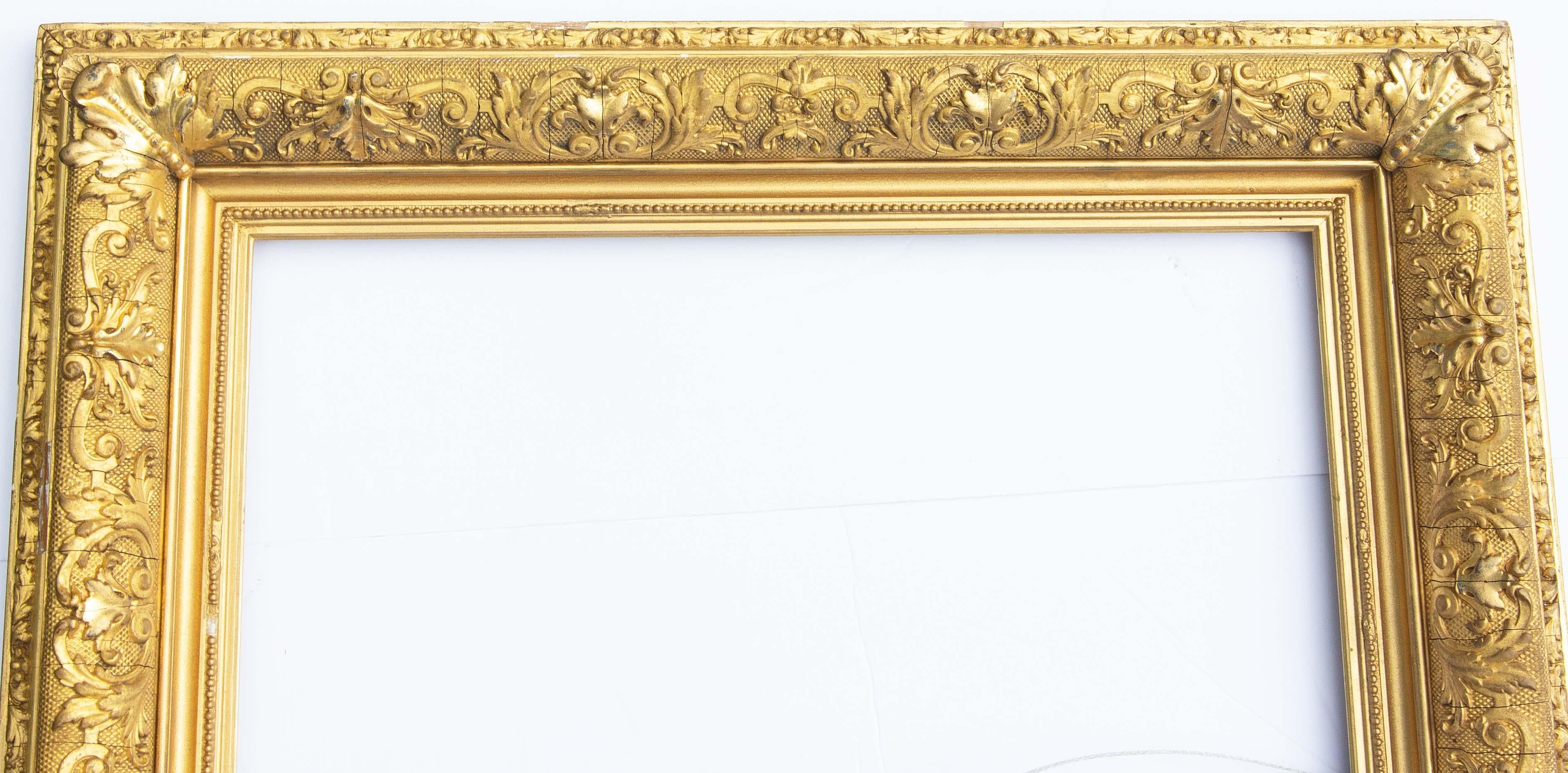 19th Century Gold Gilt Picture Frame In Good Condition In Rochester, NY
