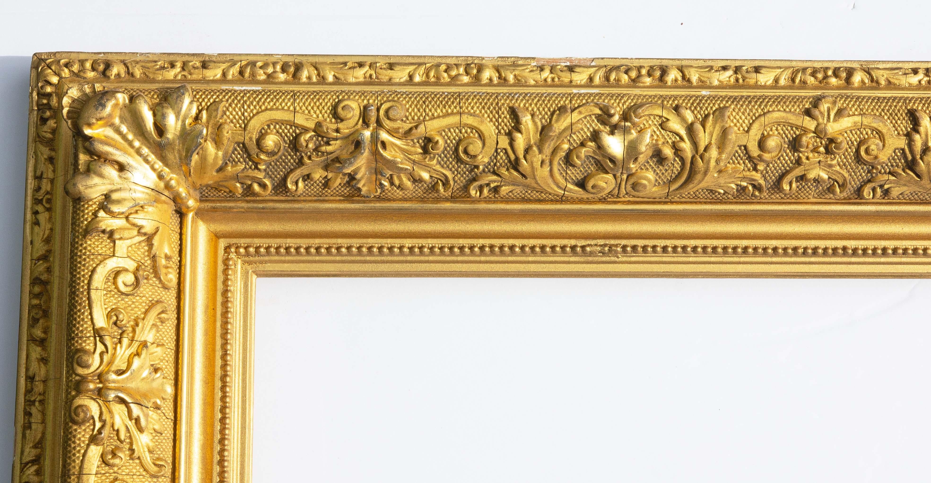 Gesso 19th Century Gold Gilt Picture Frame