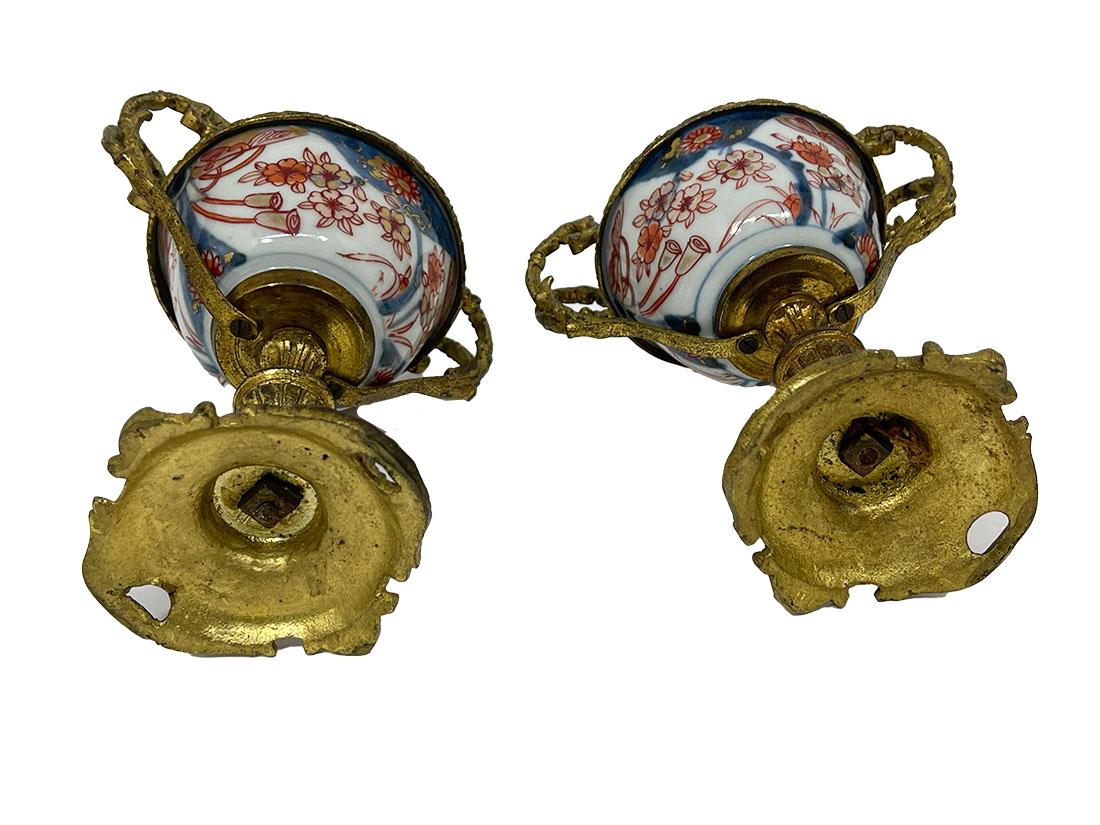 Coppe Imari in oro del XIX secolo montate in bronzo dorato in vendita 1