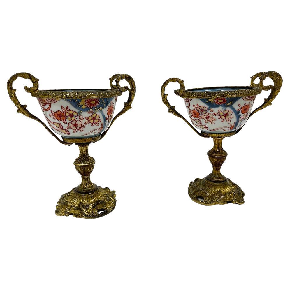 19e siècle Coupes Imari en or montées en bronze doré