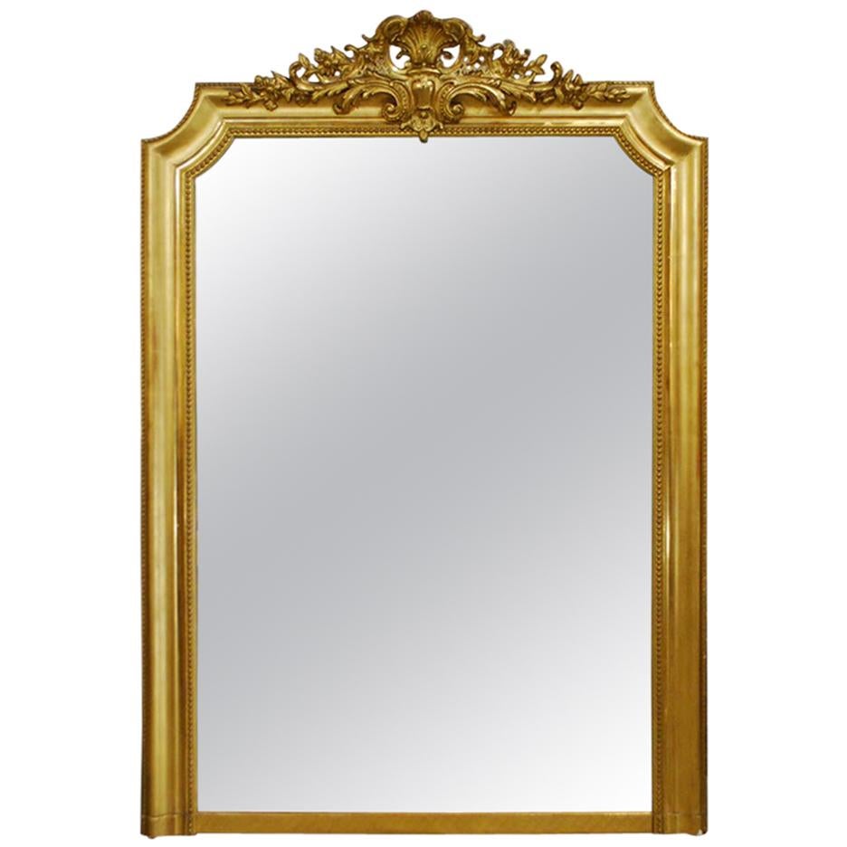 19th Century Gold Leaf Gilt Antique French Louis Philippe Mirror