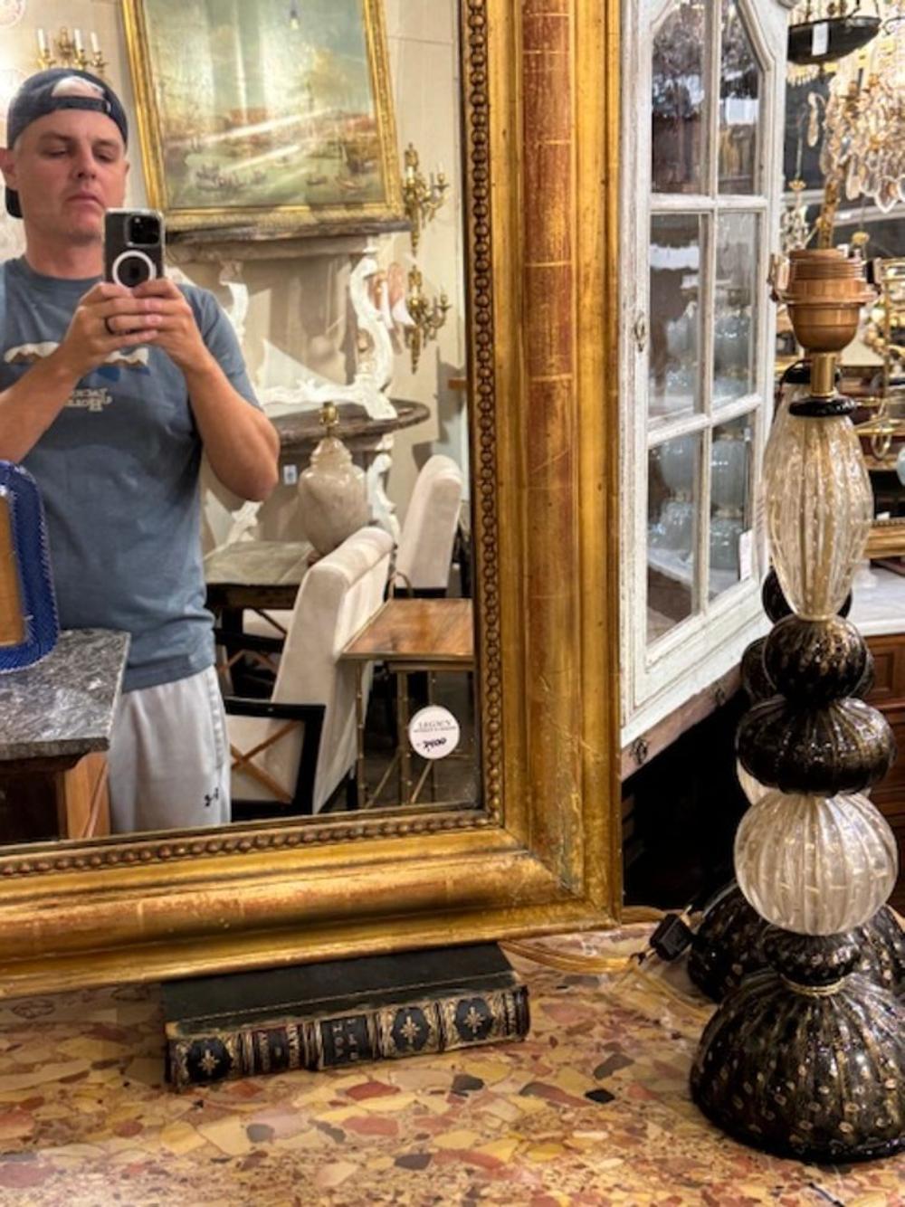 Legno dorato Specchio Louis Philippe in oro del XIX secolo in vendita