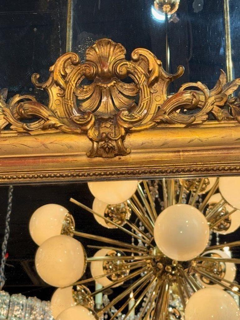 Luigi Filippo Specchio Louis Philippe d'oro del XIX secolo con stemma in vendita