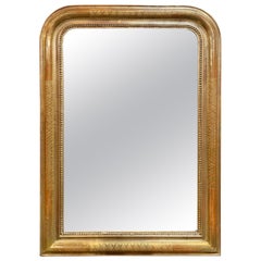 19th Century Gold Louis Philippe Mirror with X-Pattern