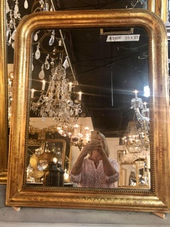 19th Century Gold Louis Philippe Mirror with X Pattern 19th Century Gold Louis Philippe Mirror with X Pattern