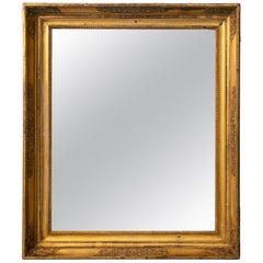 19th Century Gold Mirror In Gilded Wooden Frame