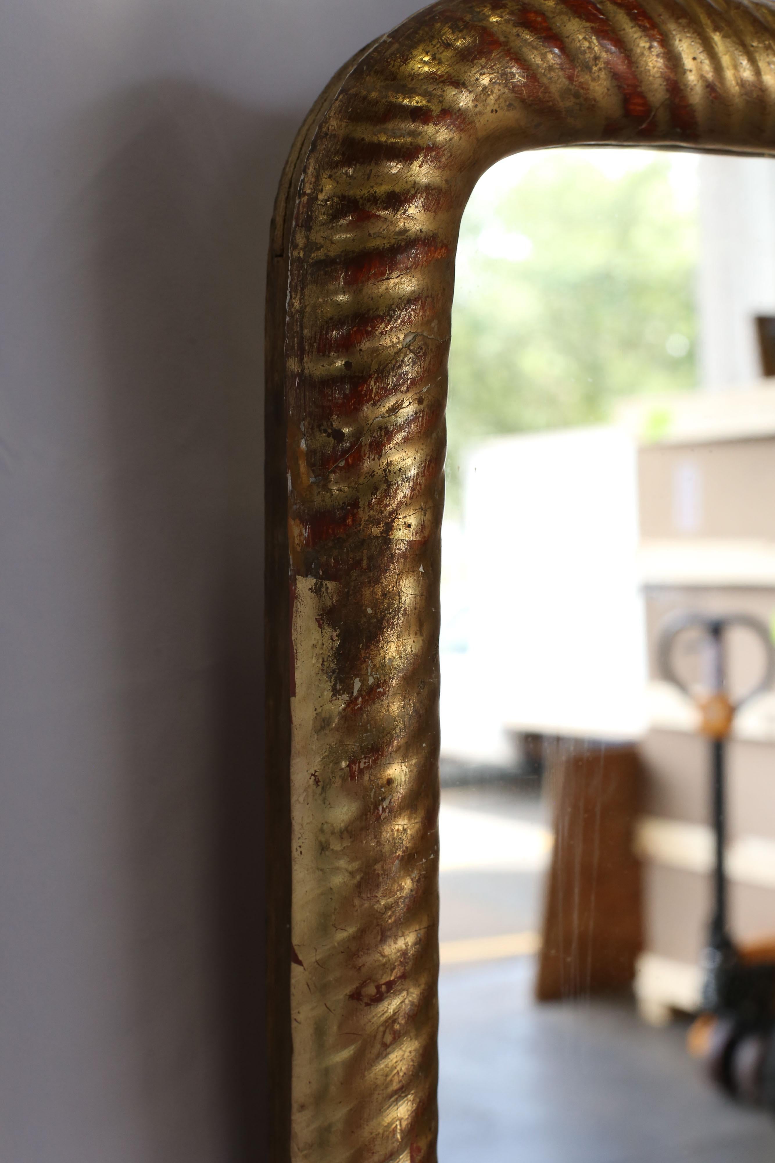 French 19th Century Gold Rope Mirror
