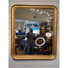 19th Century Gold Rounded Corner Mirror