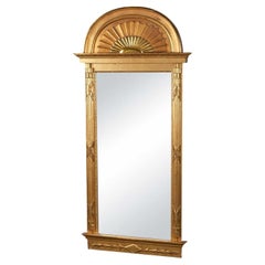19th Century Gold Swedish Gustavian Gilded Pinewood Wall Glass Mirror