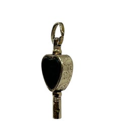 19th Century Brass and Gold Watch-Key with Agate and Heliotrope