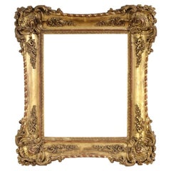 19th Century Gold Wood and Plaster Italian Frame Napoleon III, 1880