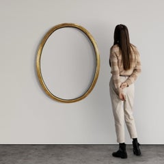 19th Century Gold Wood Italian Antique Oval Frame, 1880