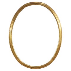 19th Century Gold Wood Italian Antique Oval Frame, 1880