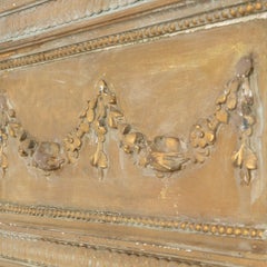 19th Century Louis XVI Trumeau Mirror, Gold Gilt, Floral Motif