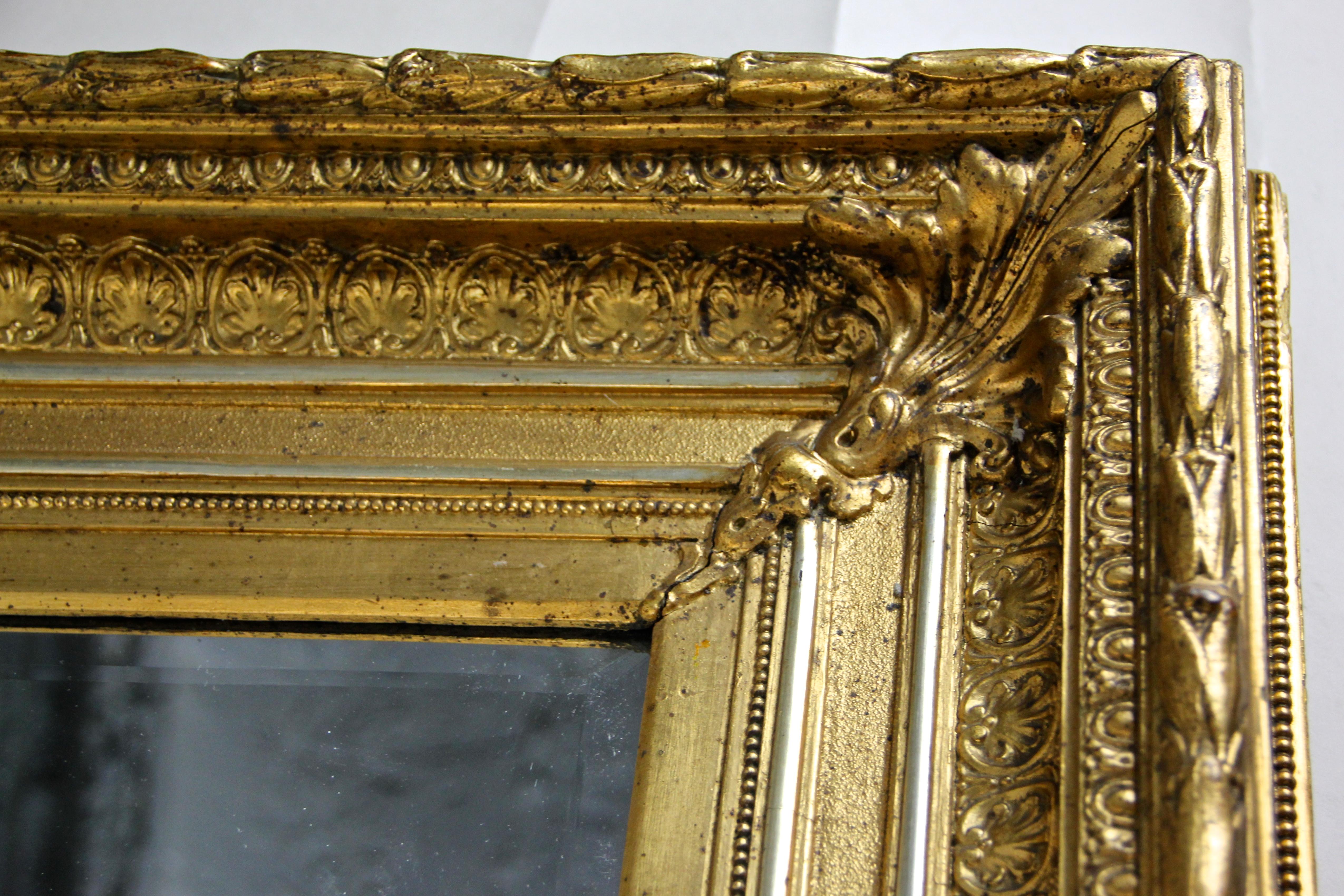 19th Century Golden Biedermeier Wall Mirror Second Period, Austria, circa 1860 8