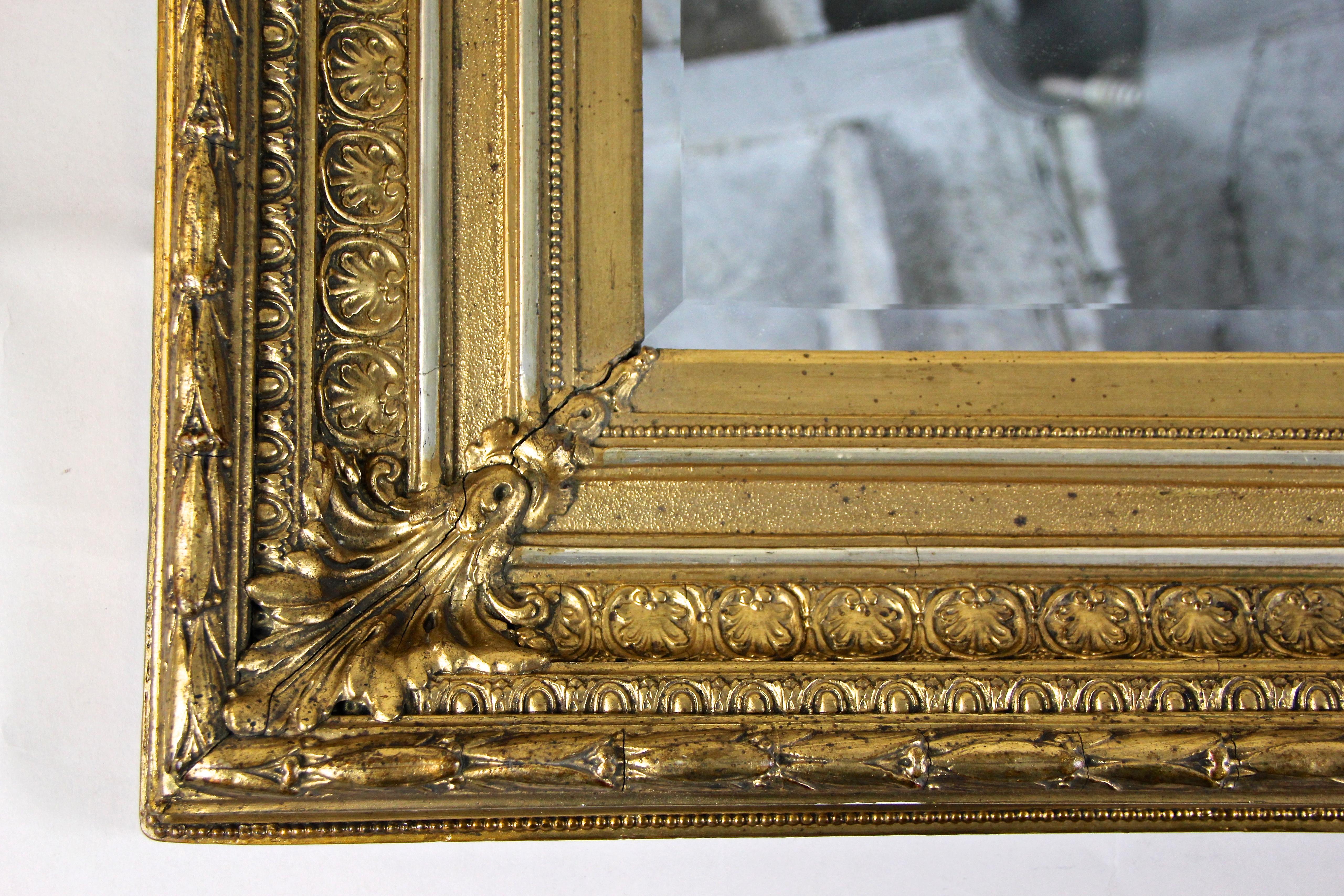 19th Century Golden Biedermeier Wall Mirror Second Period, Austria, circa 1860 9