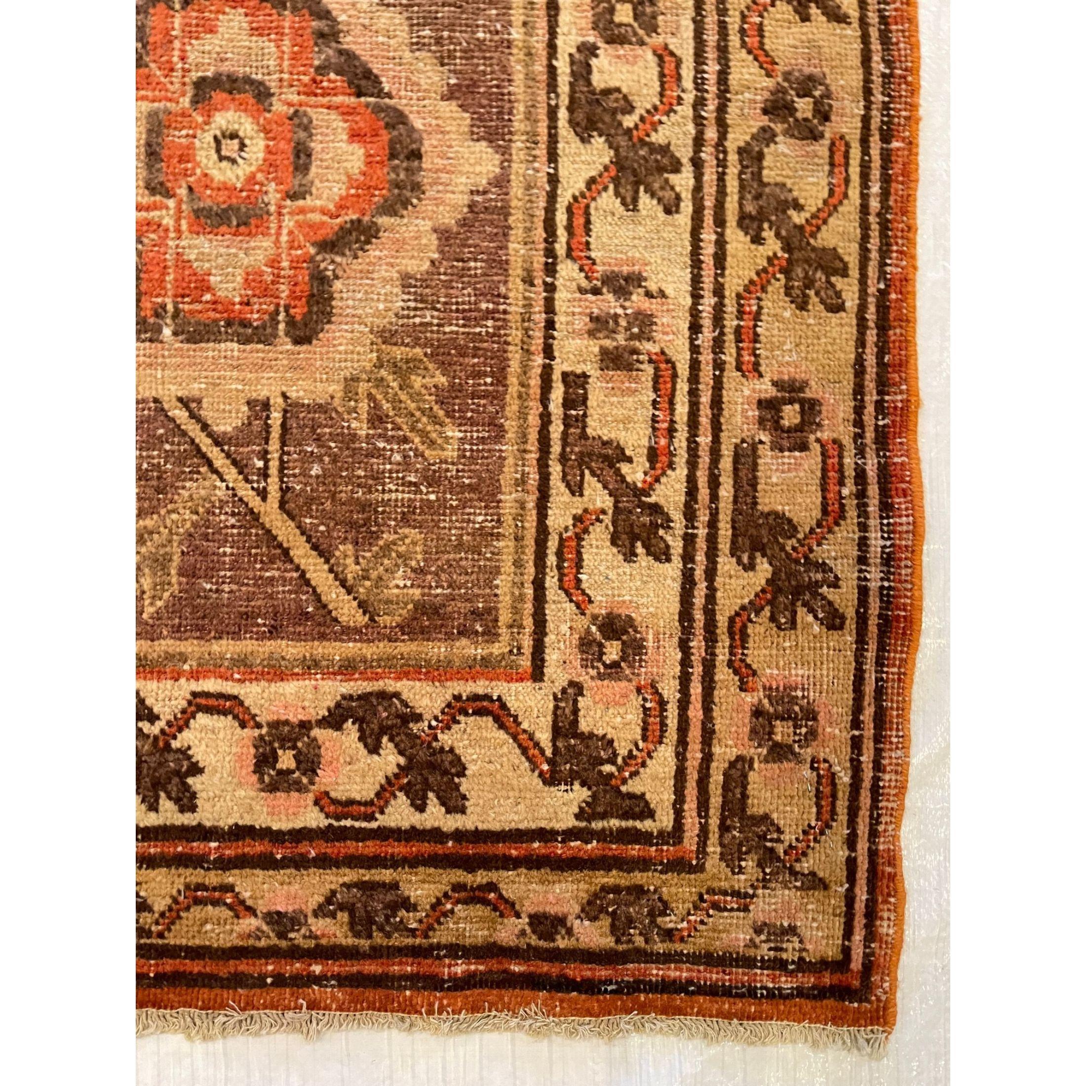 Other 19th Century Golden Brown Design Samarkand Rug For Sale