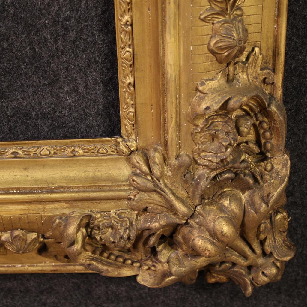 19th Century Golden Wood and Plaster French Frame, 1880s 7