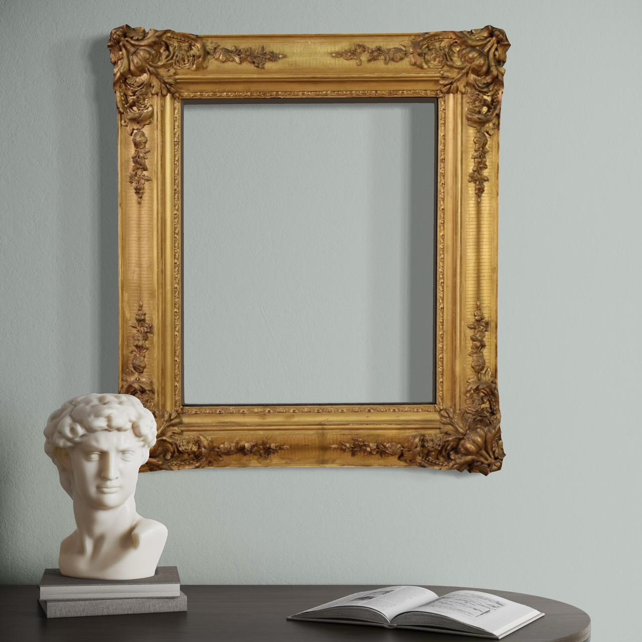 19th Century Golden Wood and Plaster French Frame, 1880s 9