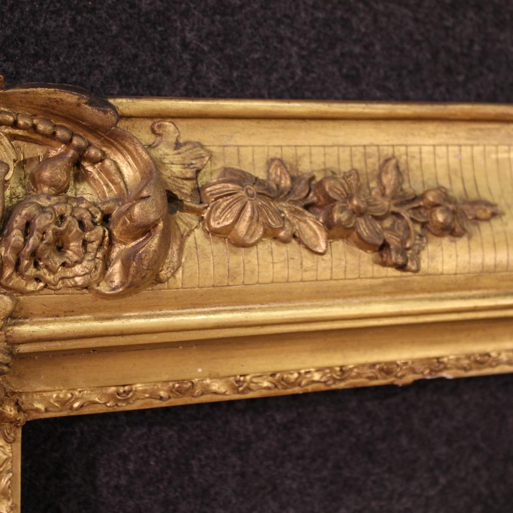 19th Century Golden Wood and Plaster French Frame, 1880s In Good Condition In Vicoforte, Piedmont