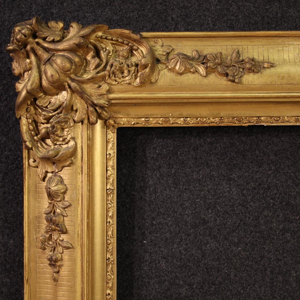 19th Century Golden Wood and Plaster French Frame, 1880s 3