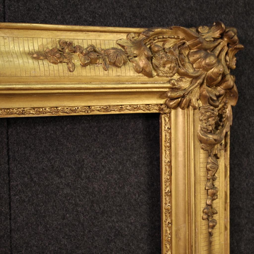19th Century Golden Wood and Plaster French Frame, 1880s 4