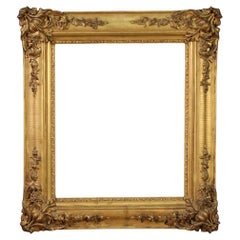 19th Century Golden Wood and Plaster French Frame, 1880s