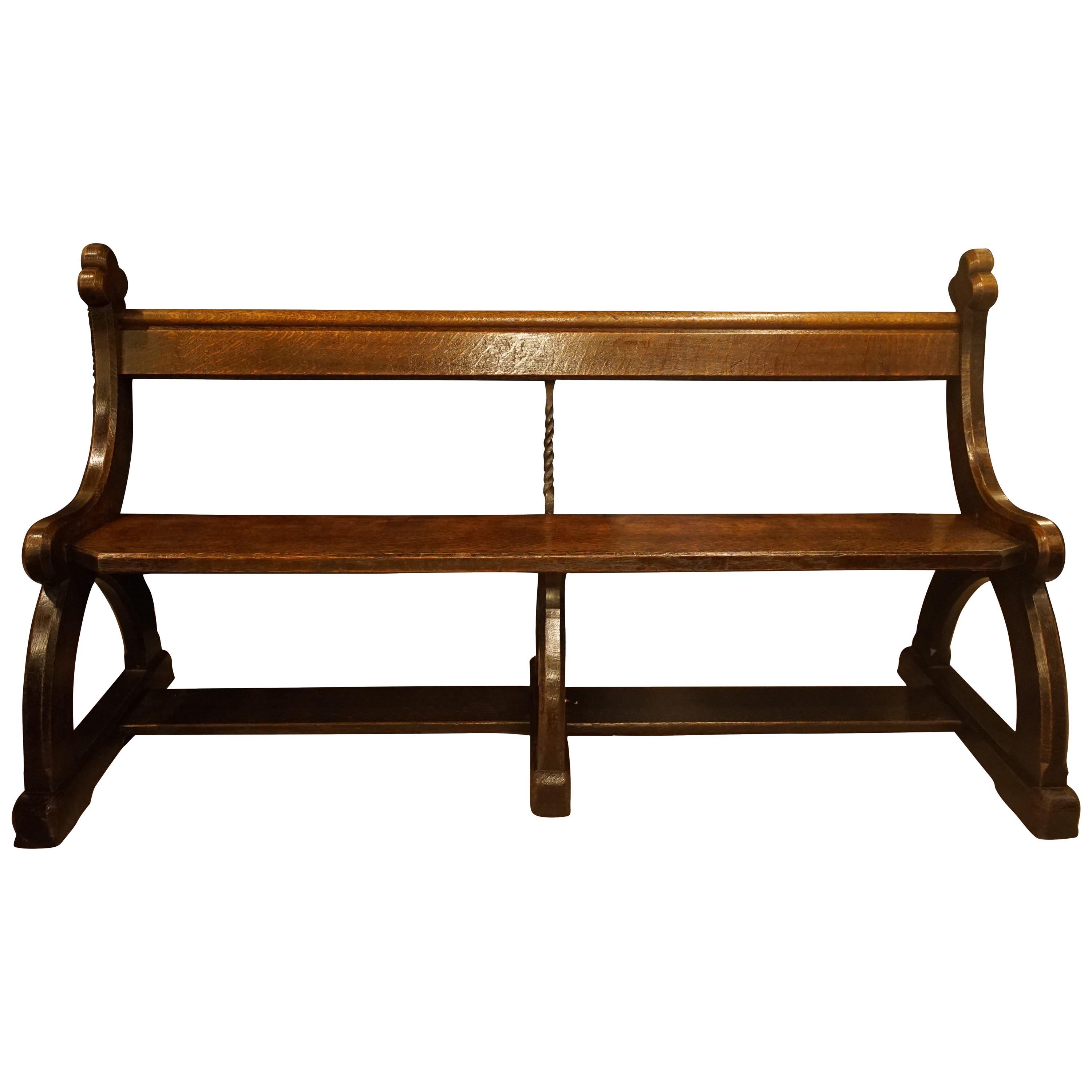 19th Century Gothic Bench For Sale