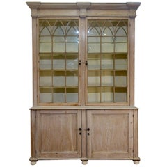19th Century Gothic Bleached Pine Cabinet, Bookcase