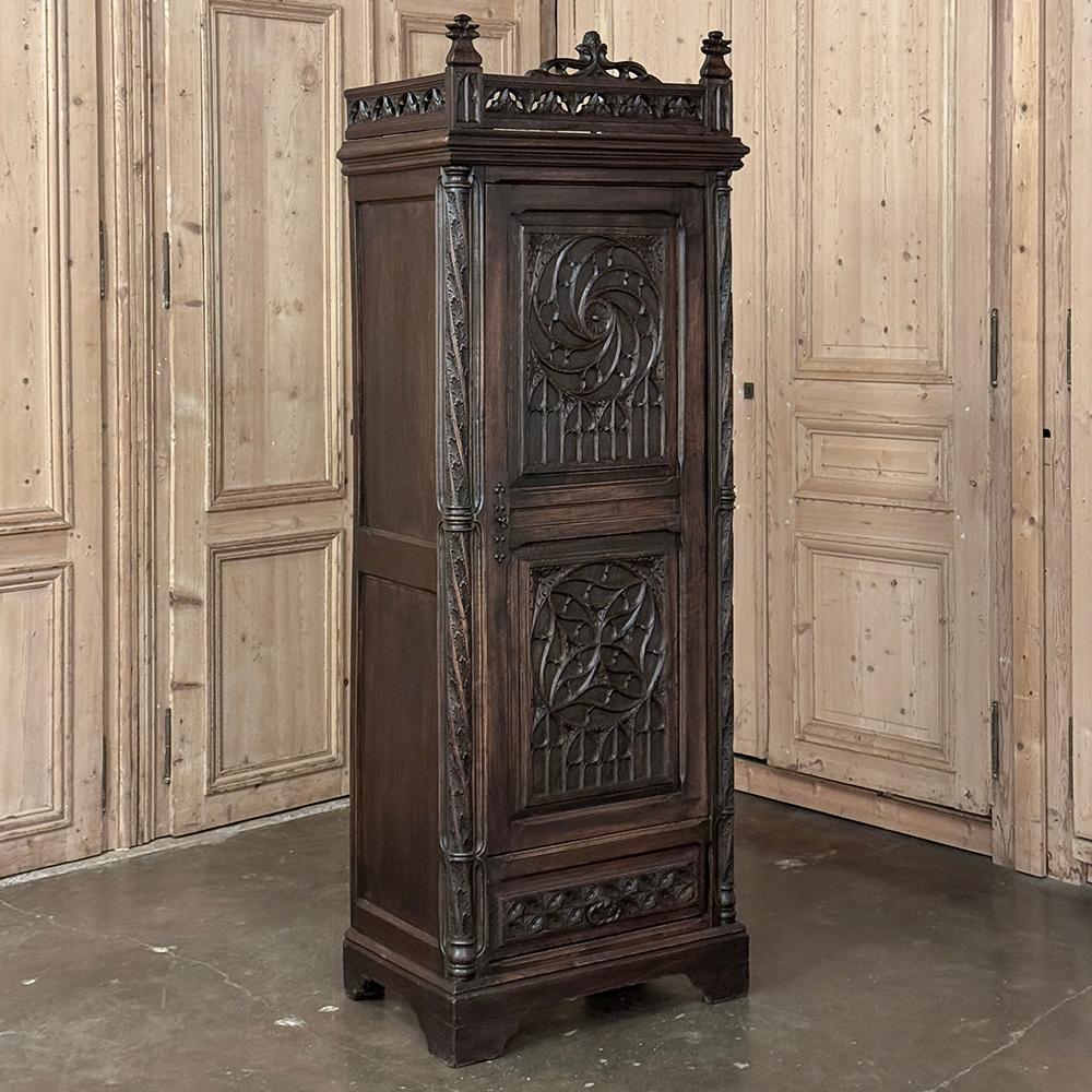 Gothic Revival 19th Century Gothic Bonnetiere ~ Petite Armoire