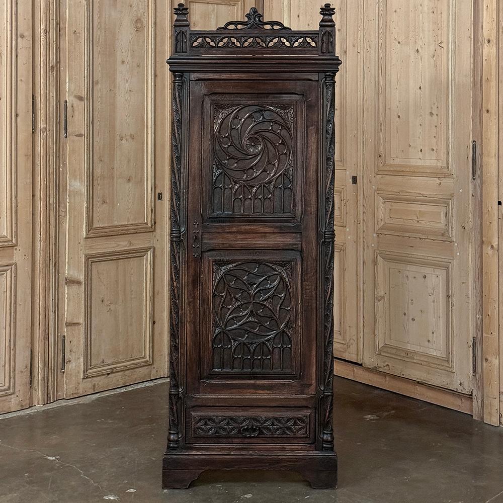French 19th Century Gothic Bonnetiere ~ Petite Armoire
