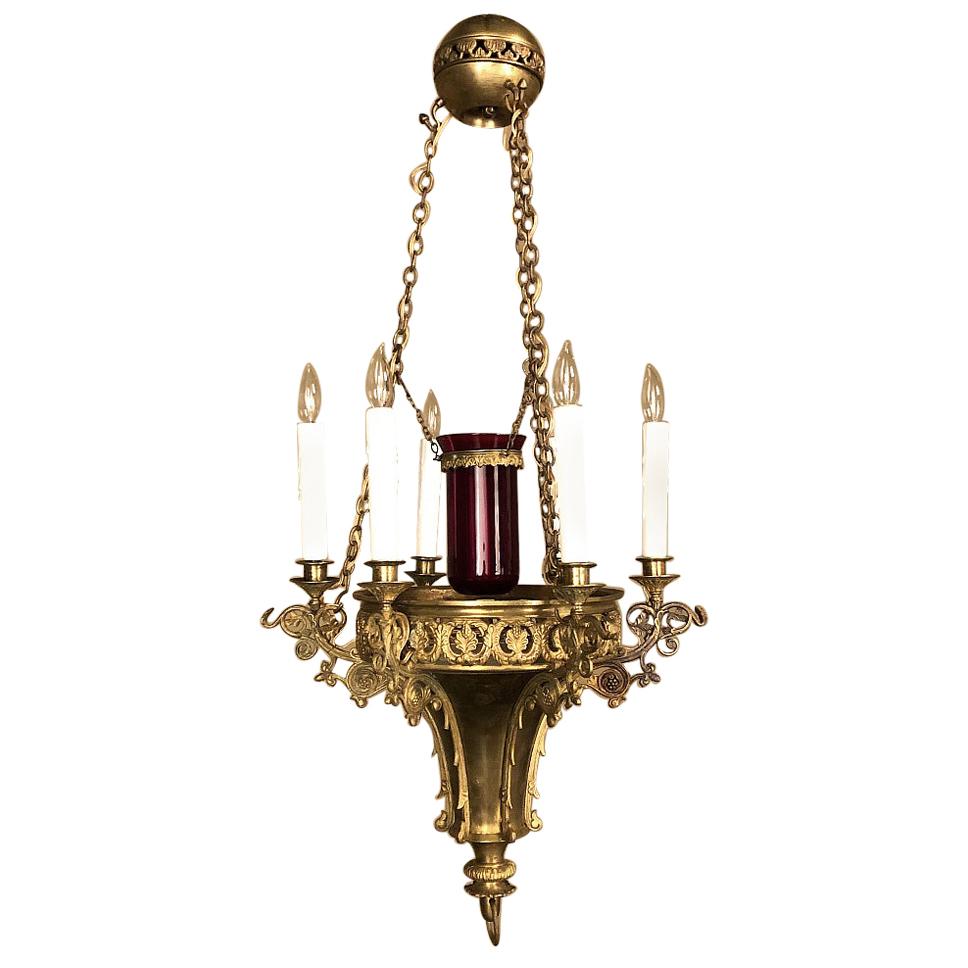 19th Century Gothic Bronze Chandelier