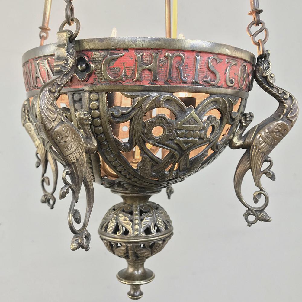 French 19th Century Gothic Bronze Incense Burner, Chandelier