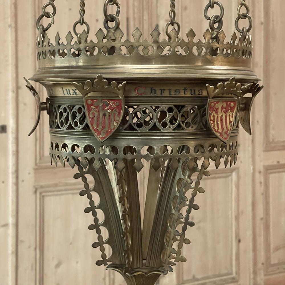 Français Brûleur d'encens gothique en bronze du 19ème siècle ~ Lustre en vente