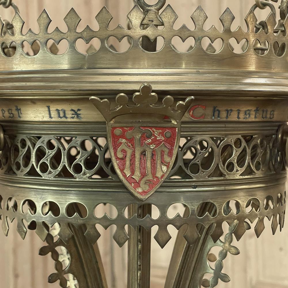 XIXe siècle Brûleur d'encens gothique en bronze du 19ème siècle ~ Lustre en vente
