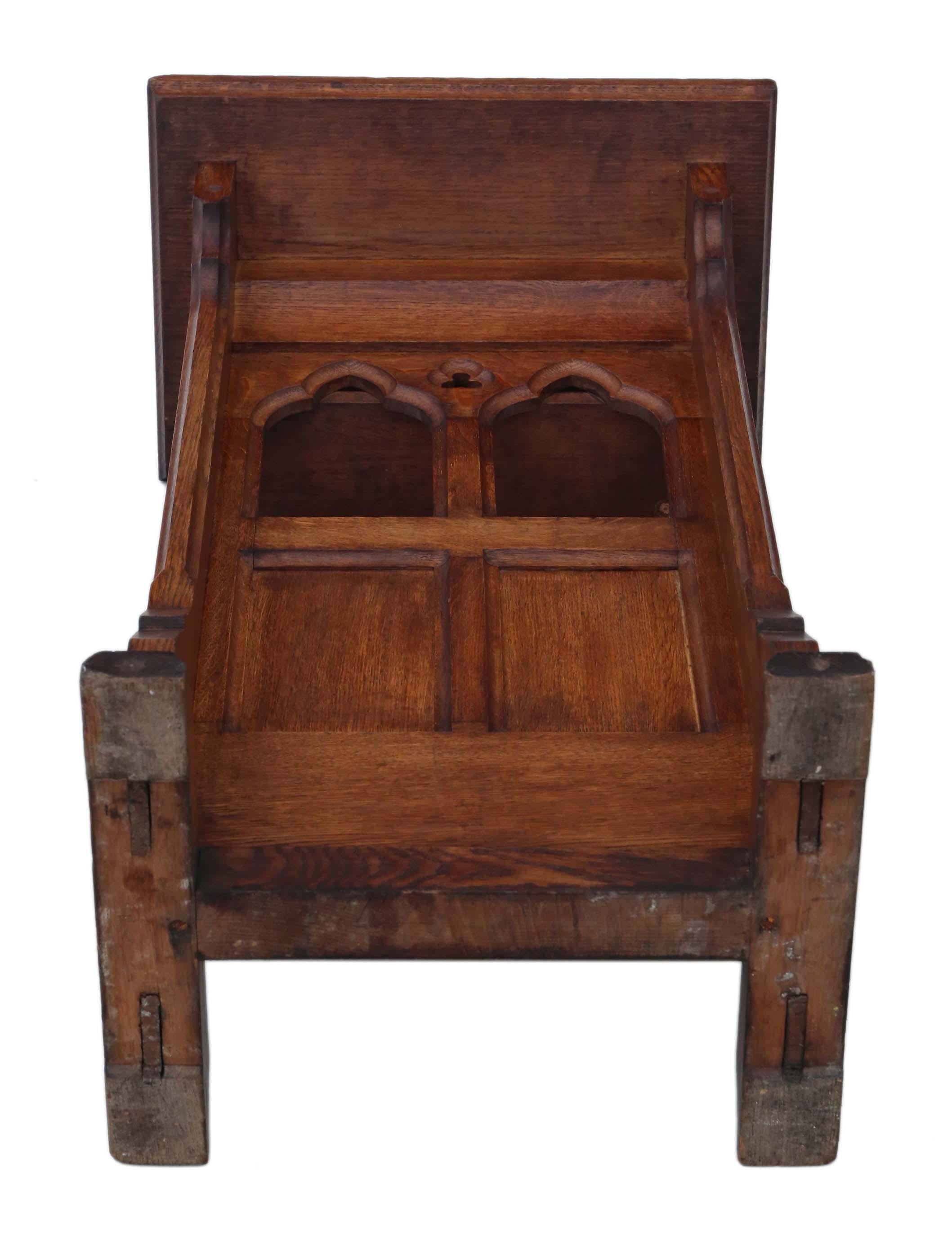 19th Century Gothic Carved Oak Pedestal Lectern Stand Station 3