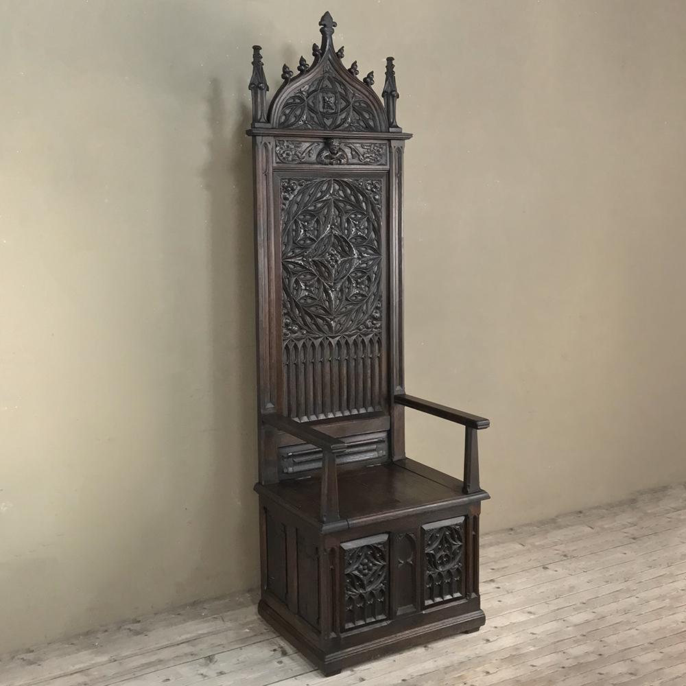 Gothic Revival 19th Century Gothic Cathedral Chair