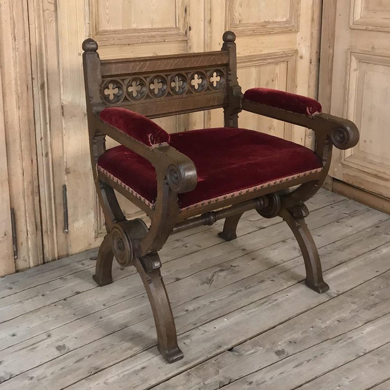 19th Century Gothic Desk Armchair For Sale at 1stDibs