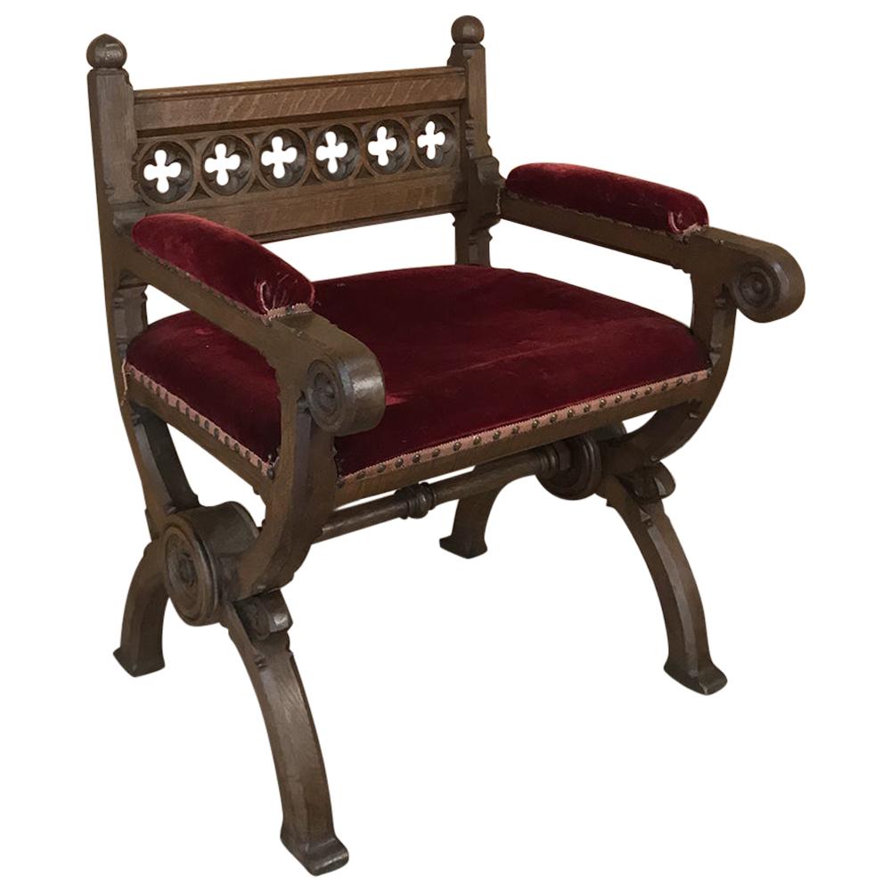 19th c. English Gothic Revival Armchair For Sale at 1stDibs