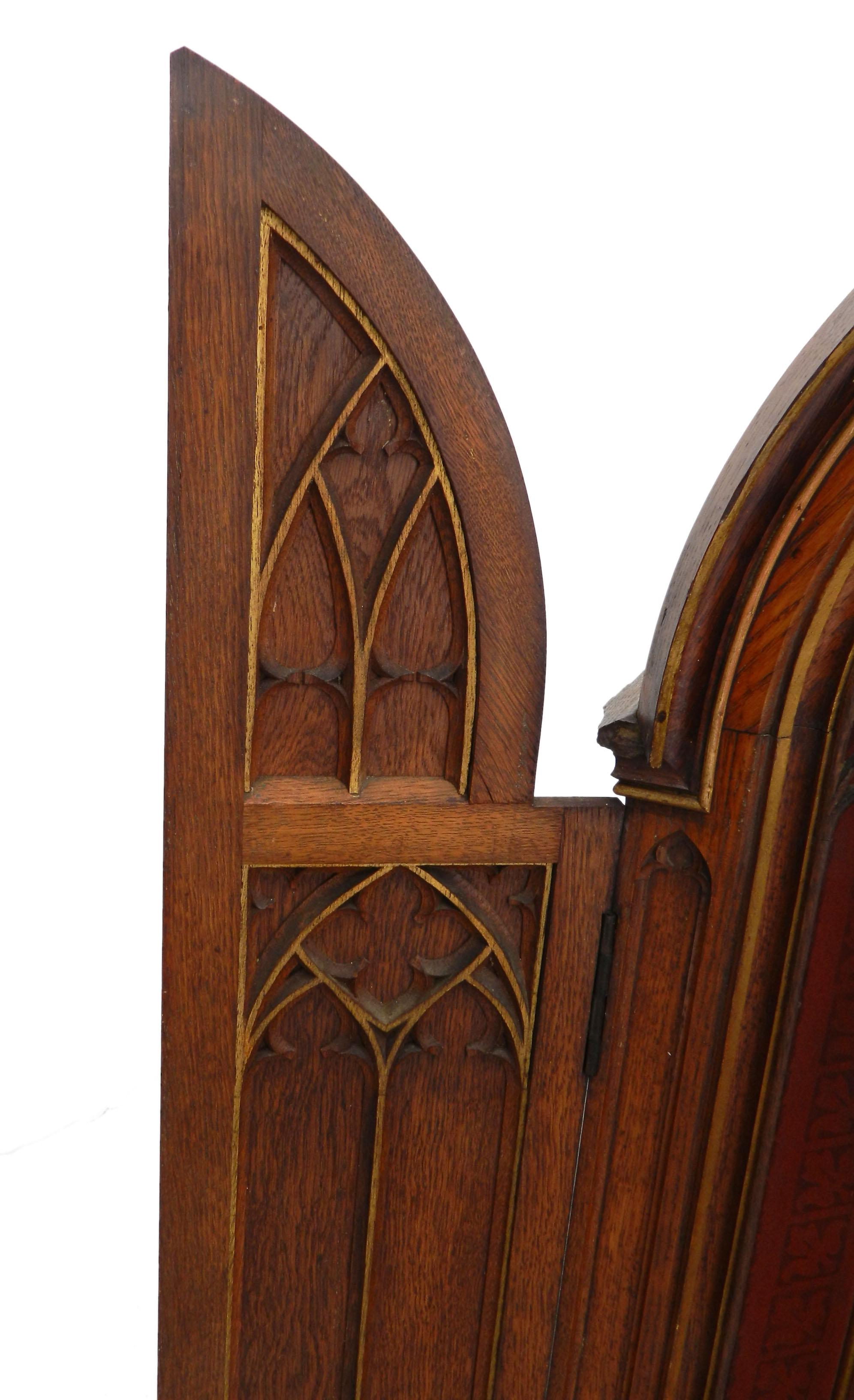 Gothic Revival 19th Century Gothic Display Cabinet Cupboard Tabernacle French Chateau FREE SHIP