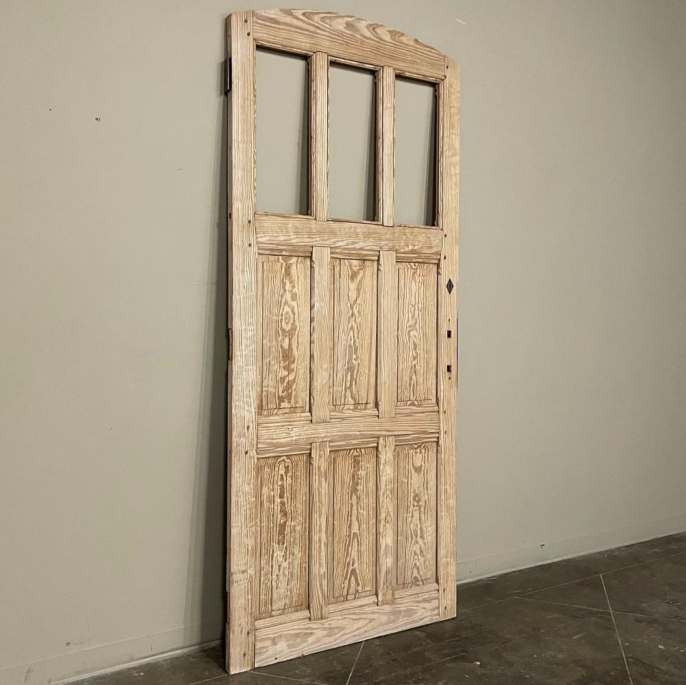 Gothic Revival 19th Century Gothic Double-Sided Solid Pine Exterior Door For Sale