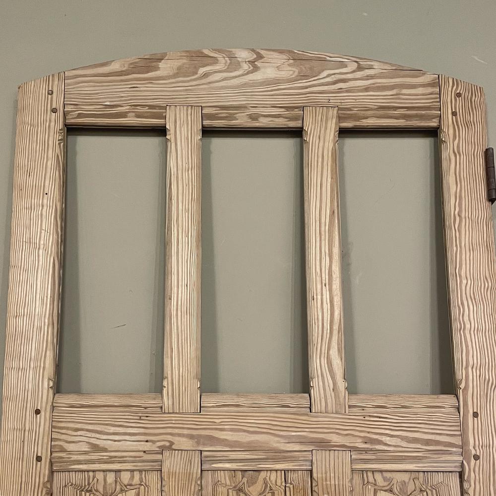 19th Century Gothic Double-Sided Solid Pine Exterior Door For Sale 2