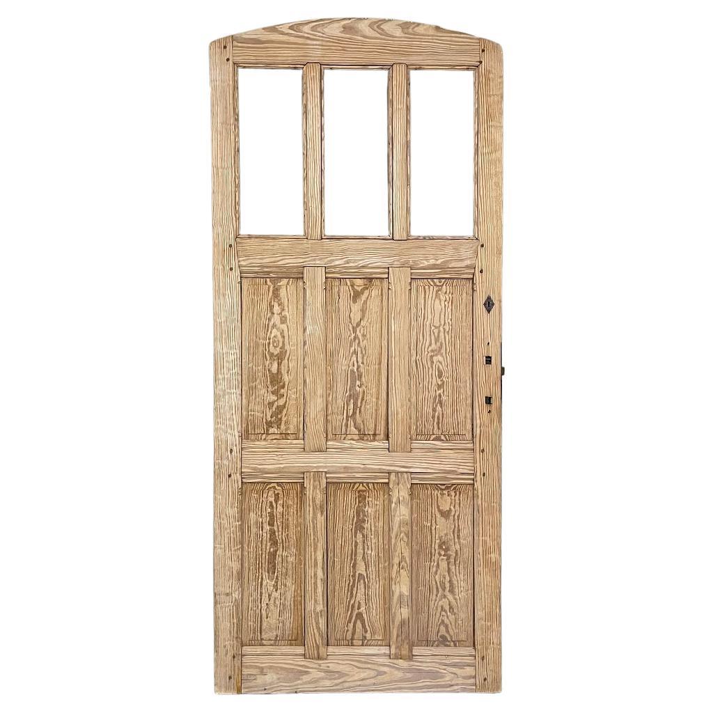 19th Century Gothic Double-Sided Solid Pine Exterior Door