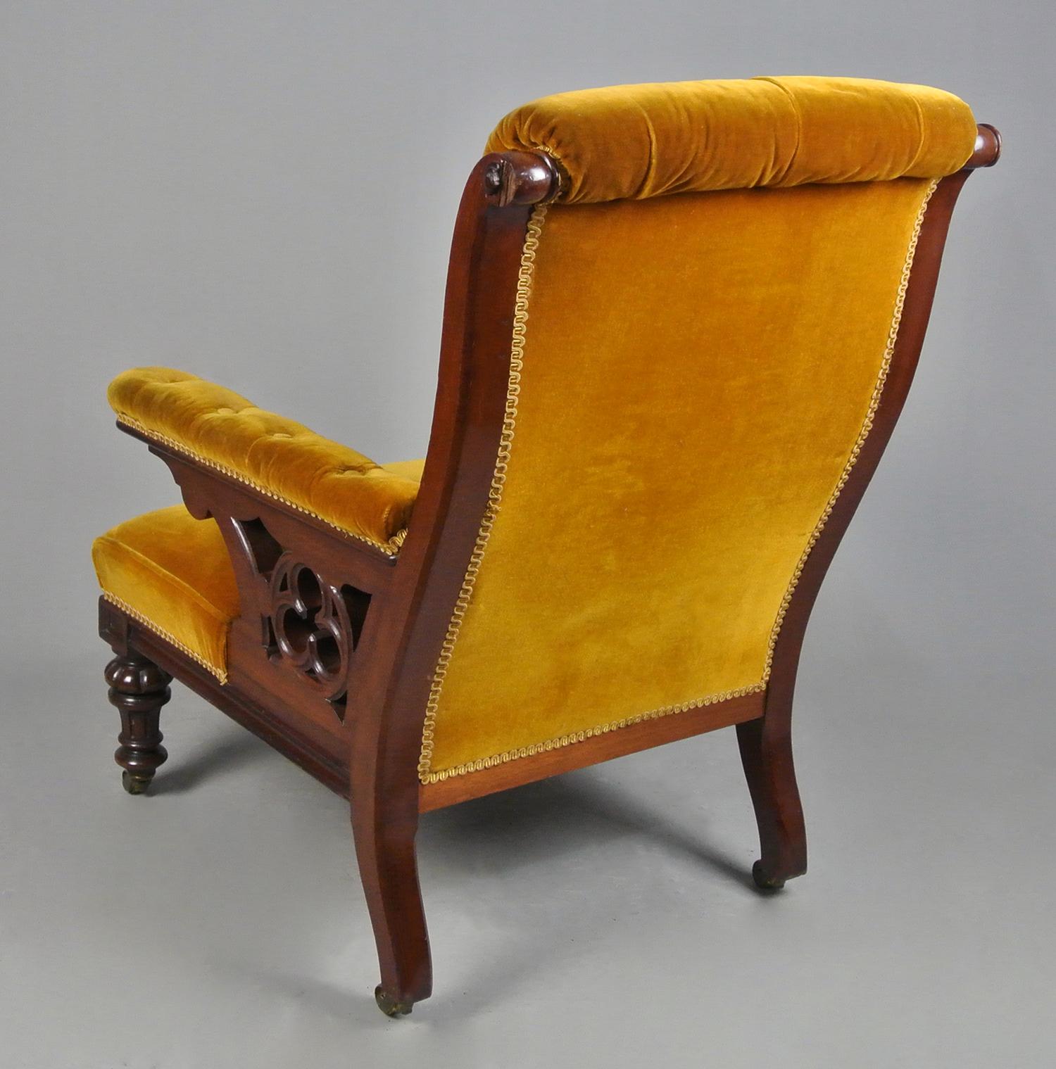 19th Century Gothic Fireside Chair in the Manner of Holland & Sons c. 1880 2