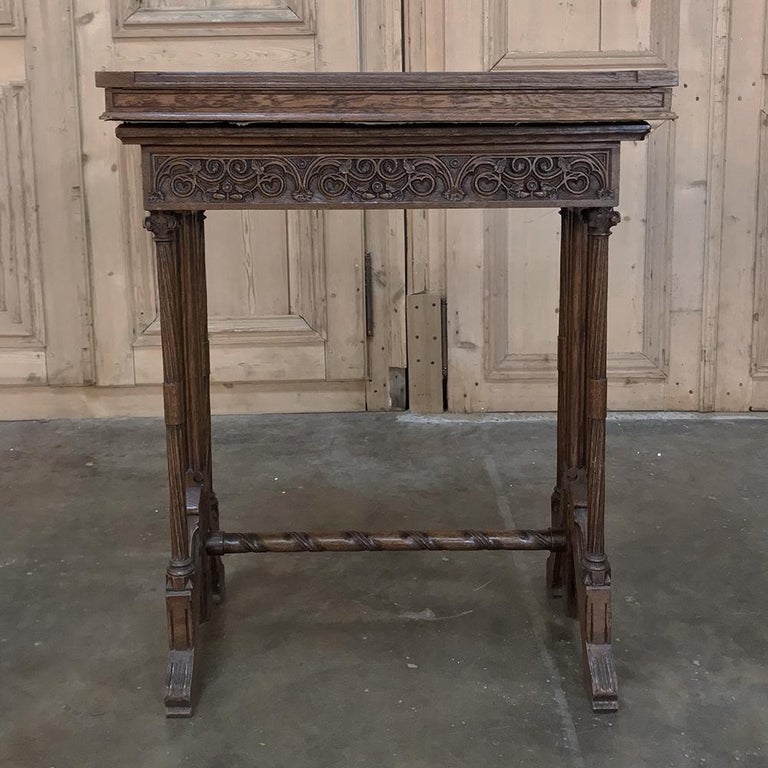 French 19th Century Gothic Oak Collector's Table For Sale